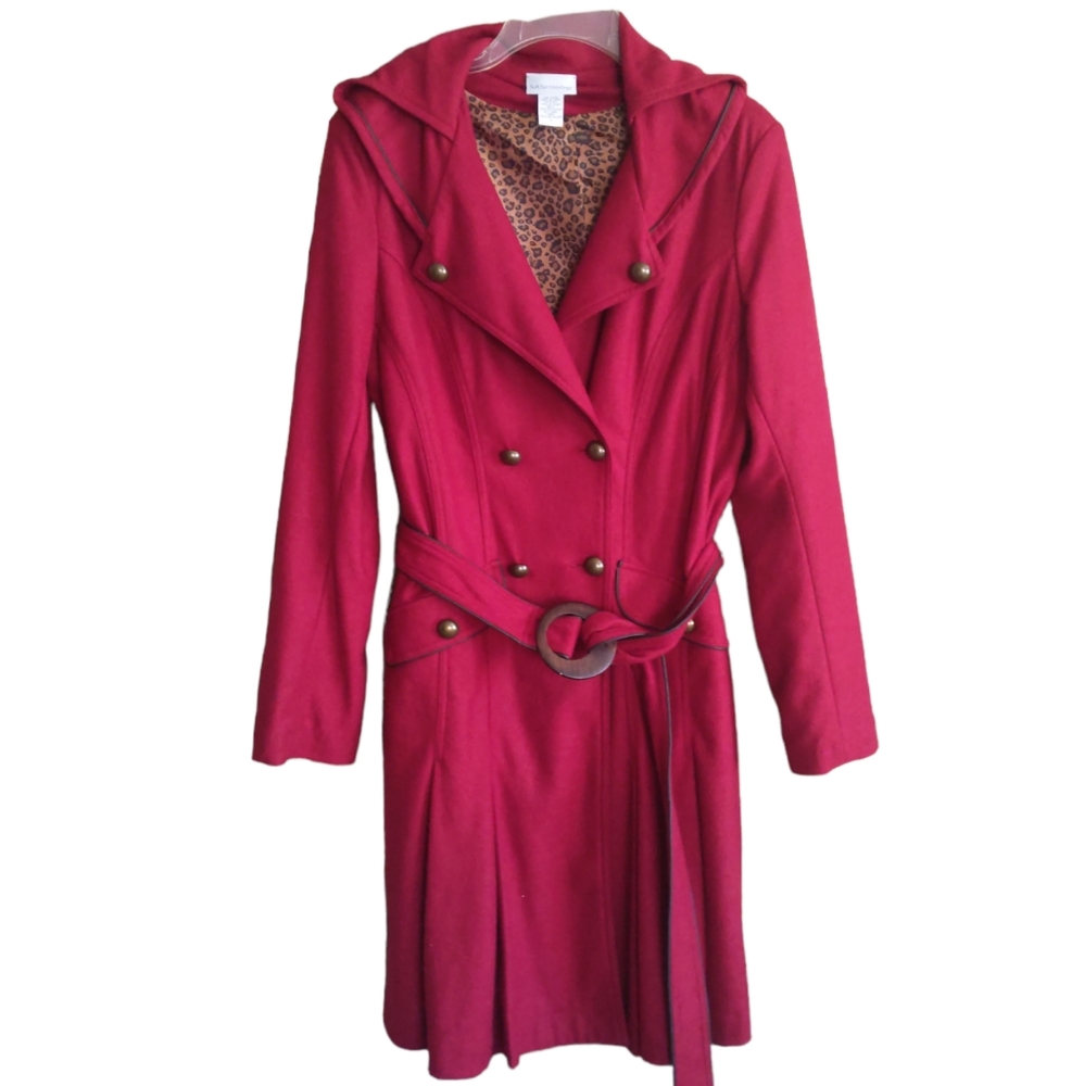 Soft surroundings red military trench coat